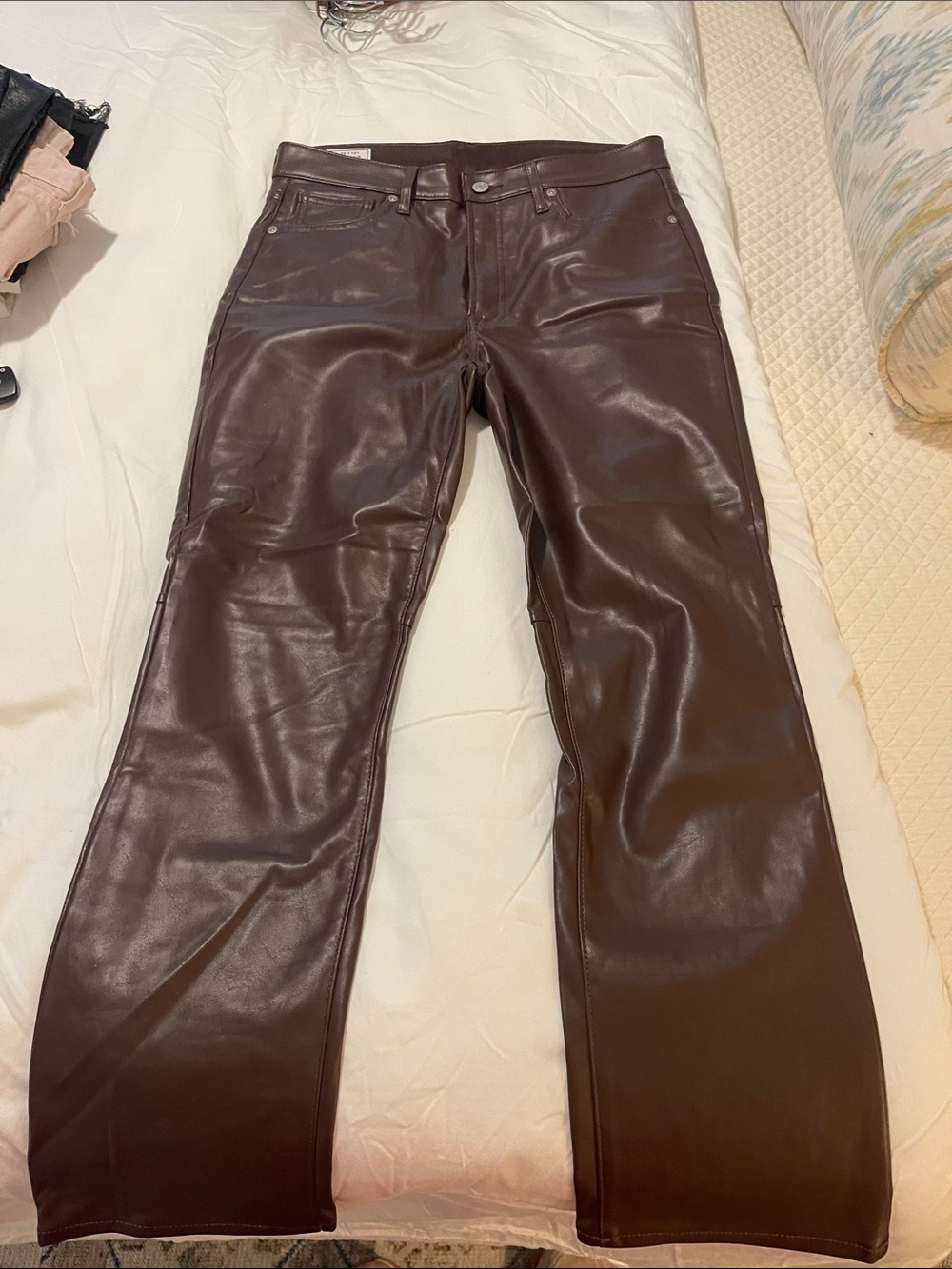 GAP Vintage Slim High Rise Faux Leather Jeans